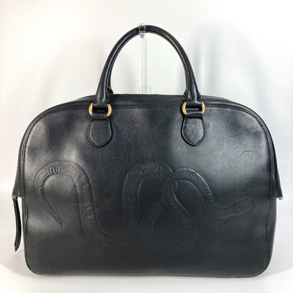 GUCCI 450999 Business bag Travel Bags Shoulder Bags Duffle Bag Leather Black - Picture 1 of 14